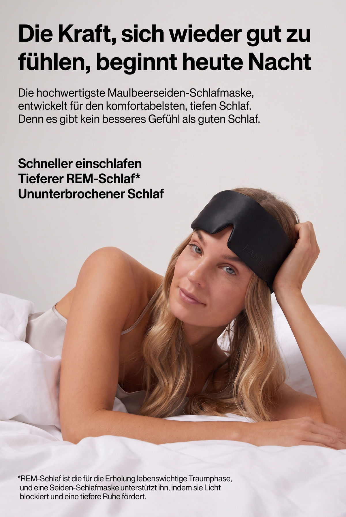 EANTAS Deep Sleep Mask getragen