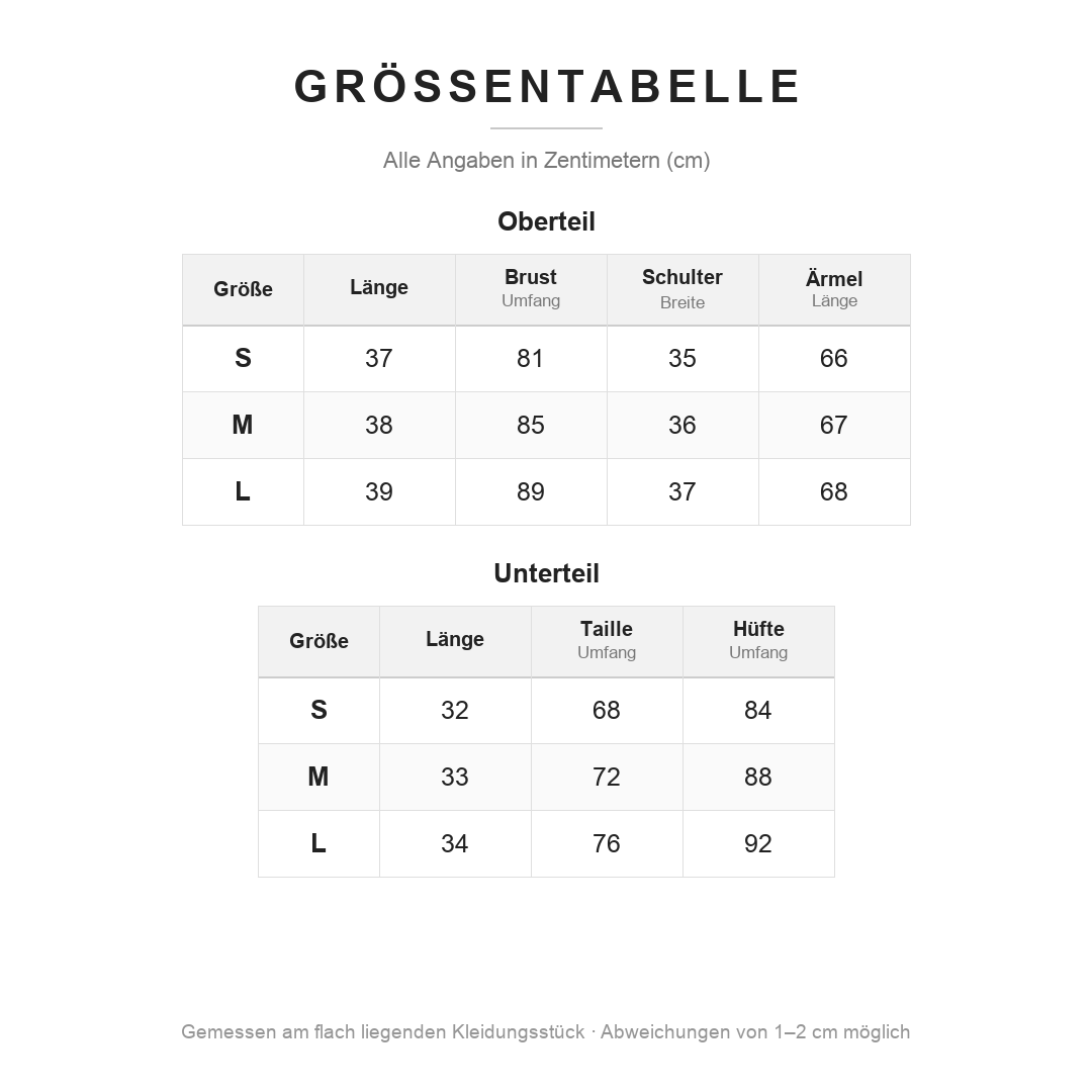 Größentabelle