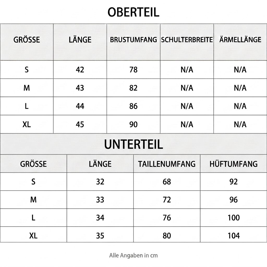 Größentabelle