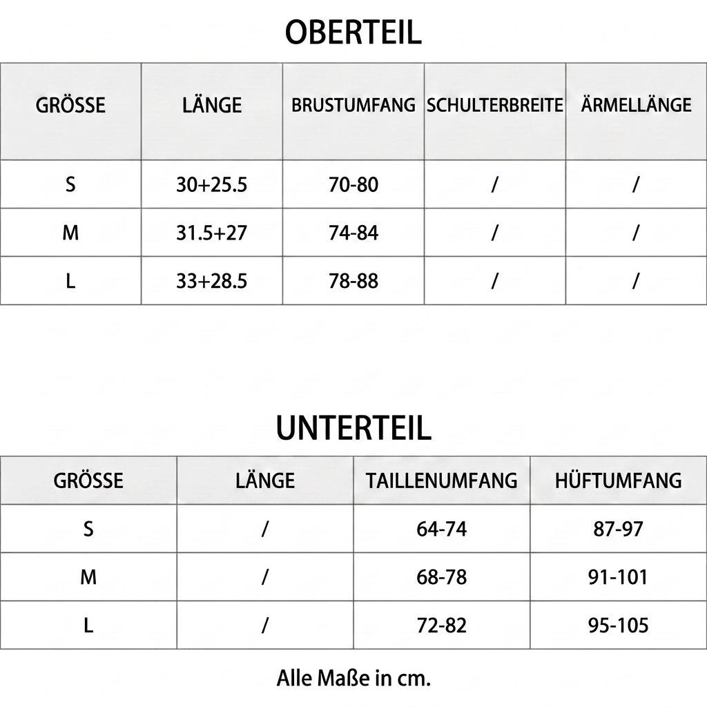 Größentabelle