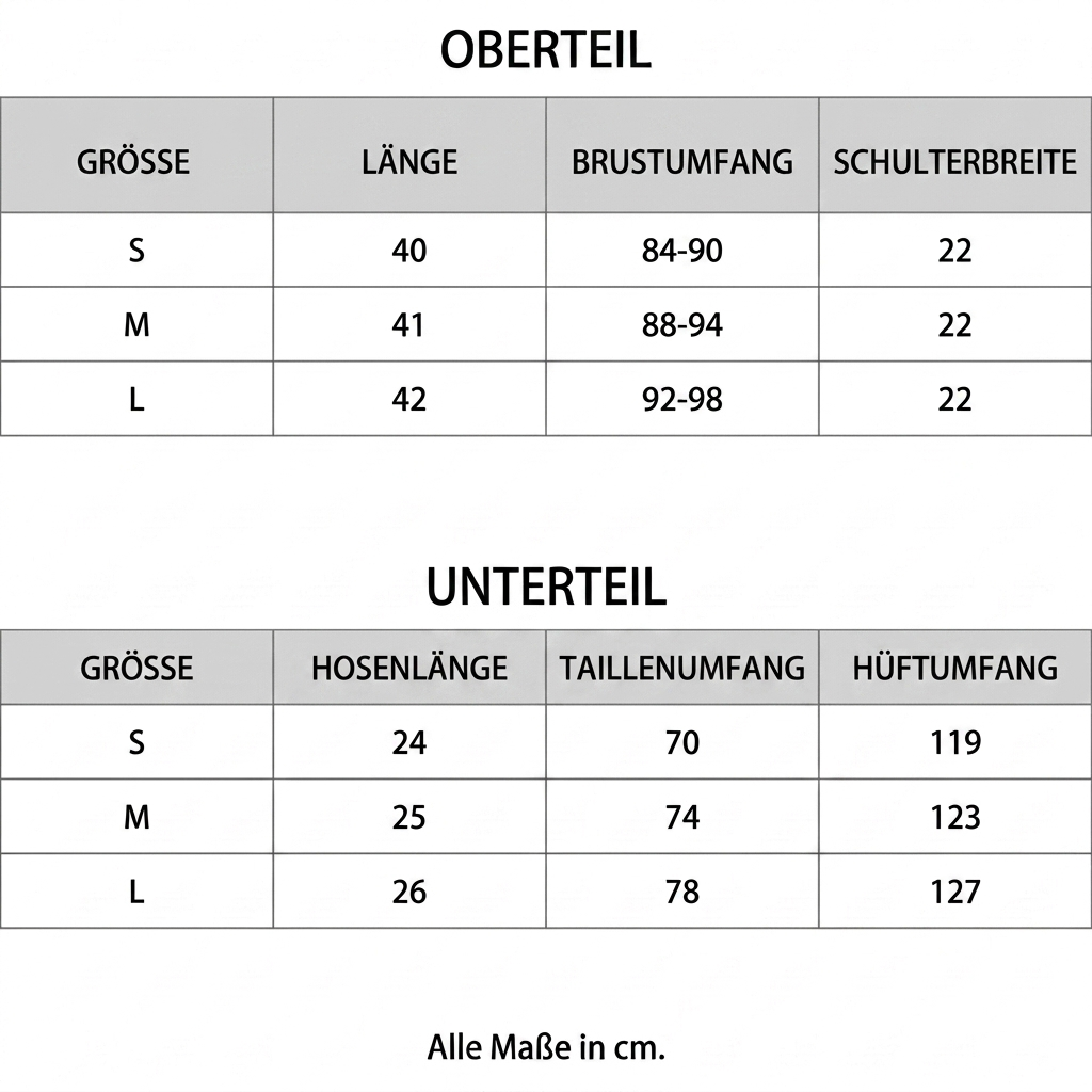 Größentabelle